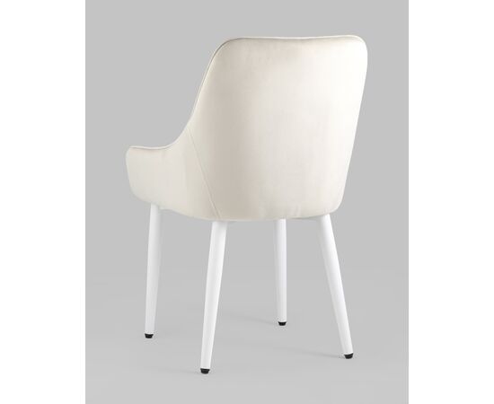 Стул Диана велюр кремовый ножки белые 4 шт, изображение 6 | Интернет магазин мебели и декора LifeDekor