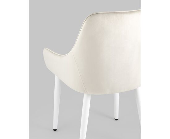 Стул Диана велюр кремовый ножки белые 4 шт, изображение 7 | Интернет магазин мебели и декора LifeDekor