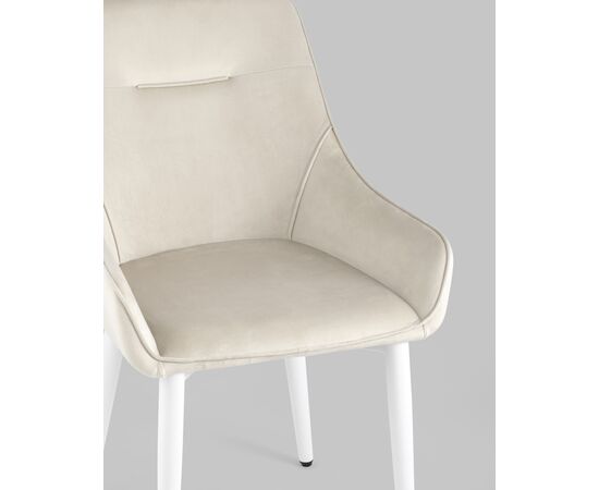 Стул Диана велюр кремовый ножки белые 4 шт, изображение 8 | Интернет магазин мебели и декора LifeDekor