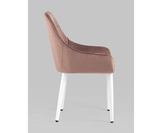 Стул Диана велюр пыльно-розовый ножки белые 4 шт, изображение 4 | Интернет магазин мебели и декора LifeDekor
