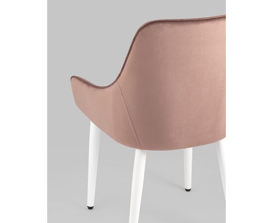 Стул Диана велюр пыльно-розовый ножки белые 4 шт, изображение 7 | Интернет магазин мебели и декора LifeDekor