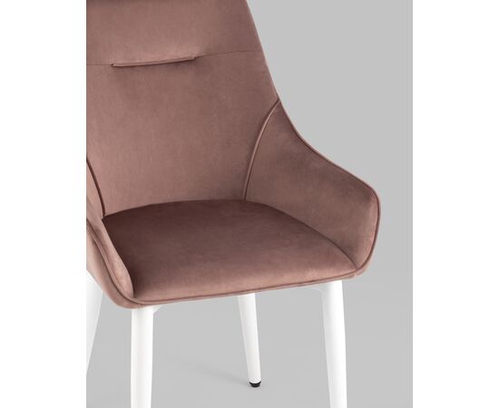 Стул Диана велюр пыльно-розовый ножки белые 4 шт, изображение 8 | Интернет магазин мебели и декора LifeDekor