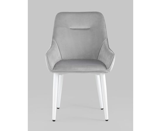 Стул Диана велюр серебристый ножки белые 4 шт, изображение 3 | Интернет магазин мебели и декора LifeDekor