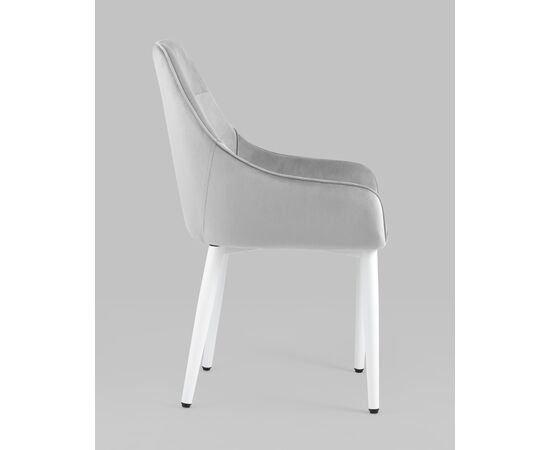 Стул Диана велюр серебристый ножки белые 4 шт, изображение 4 | Интернет магазин мебели и декора LifeDekor