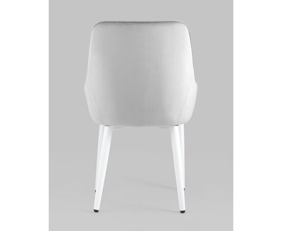 Стул Диана велюр серебристый ножки белые 4 шт, изображение 5 | Интернет магазин мебели и декора LifeDekor