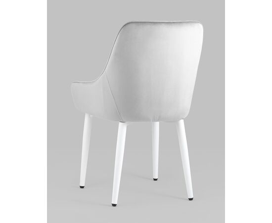 Стул Диана велюр серебристый ножки белые 4 шт, изображение 6 | Интернет магазин мебели и декора LifeDekor