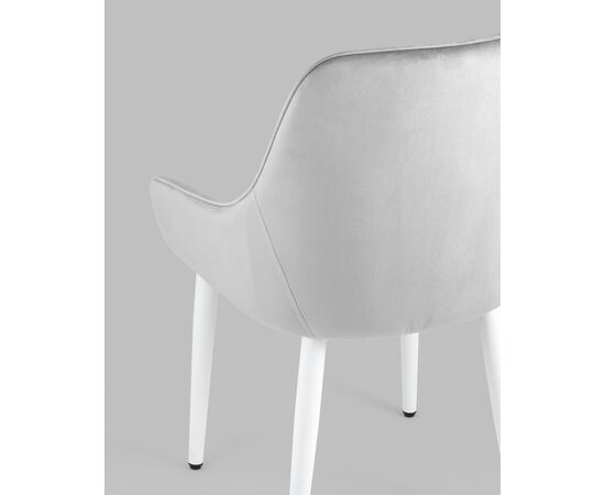 Стул Диана велюр серебристый ножки белые 4 шт, изображение 7 | Интернет магазин мебели и декора LifeDekor