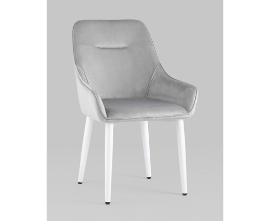 Стул Диана велюр серебристый ножки белые 4 шт, изображение 2 | Интернет магазин мебели и декора LifeDekor