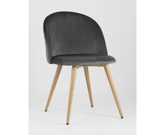 Стул Лион велюр серый 4 шт, изображение 2 | Интернет магазин мебели и декора LifeDekor