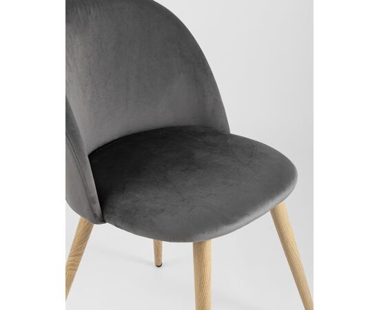 Стул Лион велюр серый 4 шт, изображение 8 | Интернет магазин мебели и декора LifeDekor