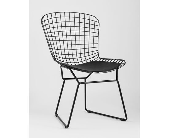 Стул обеденный Bertoia черный с черной подушкой 4 шт, изображение 2 | Интернет магазин мебели и декора LifeDekor