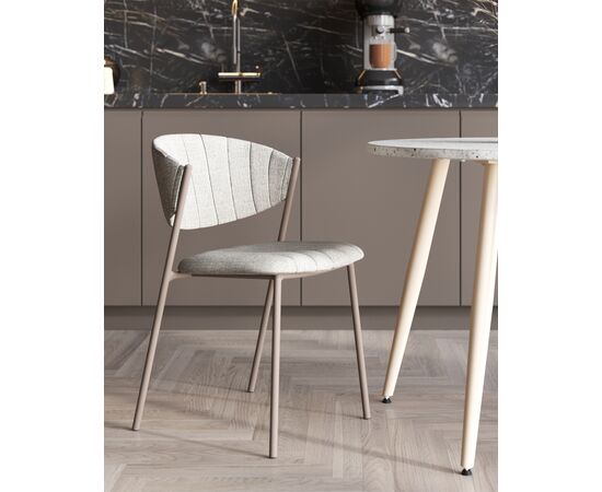 Стул Харпер ткань рогожка серо-голубой каркас серый матовый, изображение 3 | Интернет магазин мебели и декора LifeDekor