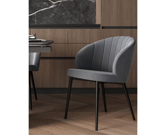 Стул Lastura велюр серый, изображение 3 | Интернет магазин мебели и декора LifeDekor