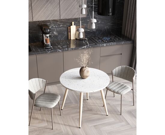 Стул Харпер ткань рогожка серо-голубой каркас серый матовый, изображение 4 | Интернет магазин мебели и декора LifeDekor