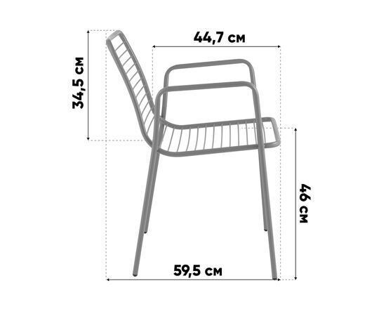 Стул с подлокотниками Дели металл черный, изображение 10 | Интернет магазин мебели и декора LifeDekor