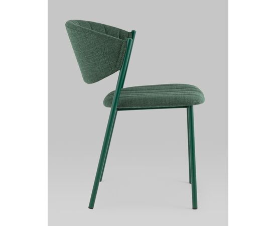 Стул Харпер ткань рогожка зеленый каркас зеленый полуглянцевый муар, изображение 6 | Интернет магазин мебели и декора LifeDekor