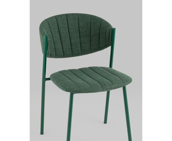 Стул Харпер ткань рогожка зеленый каркас зеленый полуглянцевый муар, изображение 10 | Интернет магазин мебели и декора LifeDekor