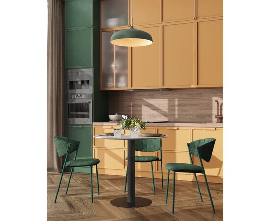 Стул Харпер ткань рогожка зеленый каркас зеленый полуглянцевый муар, изображение 4 | Интернет магазин мебели и декора LifeDekor