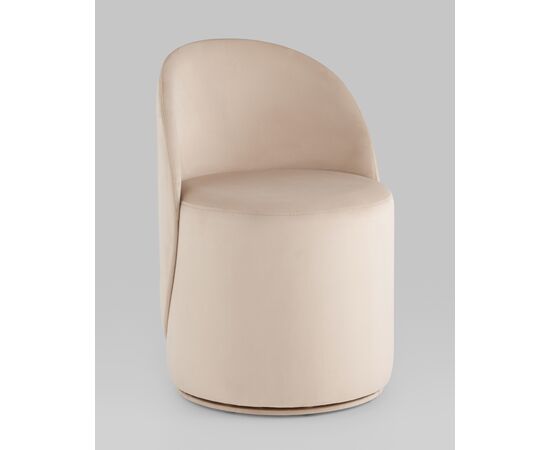 Пуф Loreen вращающийся велюр молочный, изображение 2 | Интернет магазин мебели и декора LifeDekor