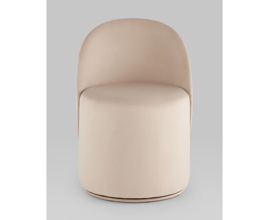 Пуф Loreen вращающийся велюр молочный, изображение 3 | Интернет магазин мебели и декора LifeDekor