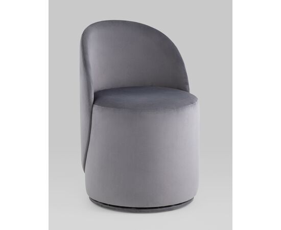 Пуф Loreen вращающийся велюр серый, изображение 2 | Интернет магазин мебели и декора LifeDekor