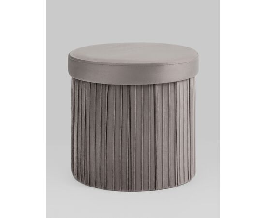 Пуф складной с ящиком Store Round антрацитовый, изображение 3 | Интернет магазин мебели и декора LifeDekor