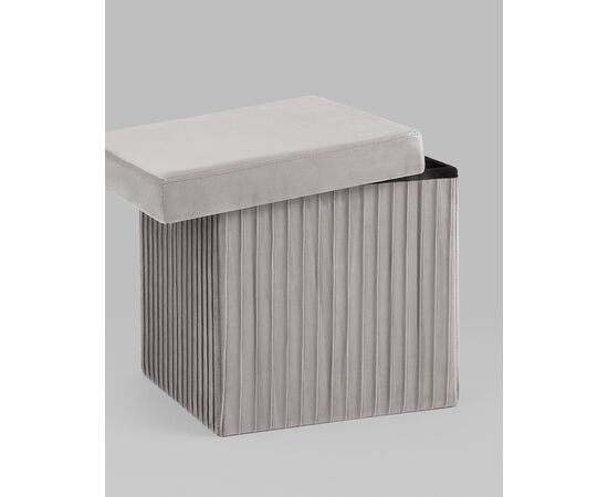 Пуф складной с ящиком Store Square серый, изображение 6 | Интернет магазин мебели и декора LifeDekor