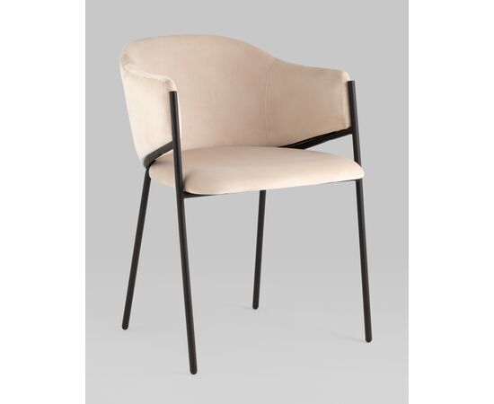 Стул Brace велюр молочный, изображение 2 | Интернет магазин мебели и декора LifeDekor