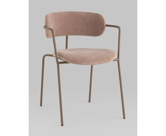 Стул Дженни букле бежевый каркас бежево-серый матовый, изображение 2 | Интернет магазин мебели и декора LifeDekor