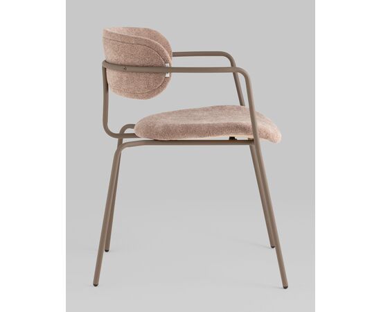 Стул Дженни букле бежевый каркас бежево-серый матовый, изображение 4 | Интернет магазин мебели и декора LifeDekor