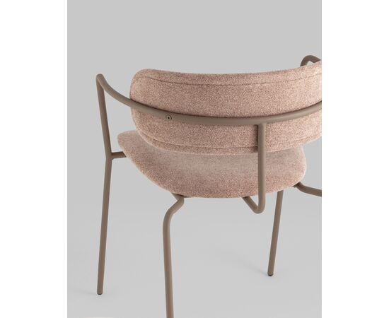 Стул Дженни букле бежевый каркас бежево-серый матовый, изображение 7 | Интернет магазин мебели и декора LifeDekor