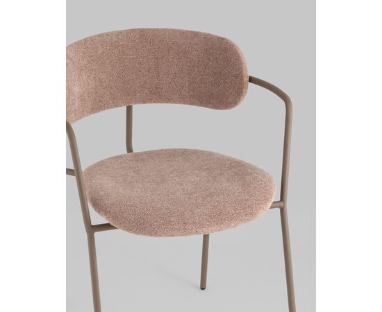 Стул Дженни букле бежевый каркас бежево-серый матовый, изображение 8 | Интернет магазин мебели и декора LifeDekor
