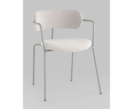 Стул Дженни букле светло-серый каркас серый муар, изображение 2 | Интернет магазин мебели и декора LifeDekor