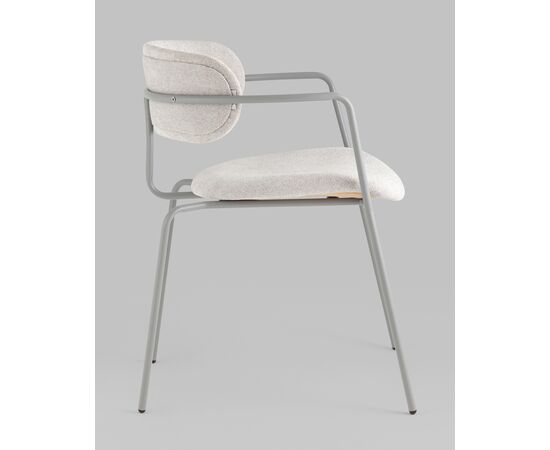 Стул Дженни букле светло-серый каркас серый муар, изображение 4 | Интернет магазин мебели и декора LifeDekor