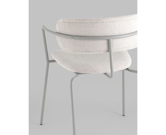 Стул Дженни букле светло-серый каркас серый муар, изображение 7 | Интернет магазин мебели и декора LifeDekor