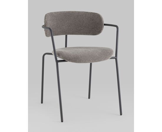 Стул Дженни букле темно-серый каркас антрацитово-серый муар, изображение 2 | Интернет магазин мебели и декора LifeDekor