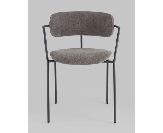 Стул Дженни букле темно-серый каркас антрацитово-серый муар, изображение 3 | Интернет магазин мебели и декора LifeDekor