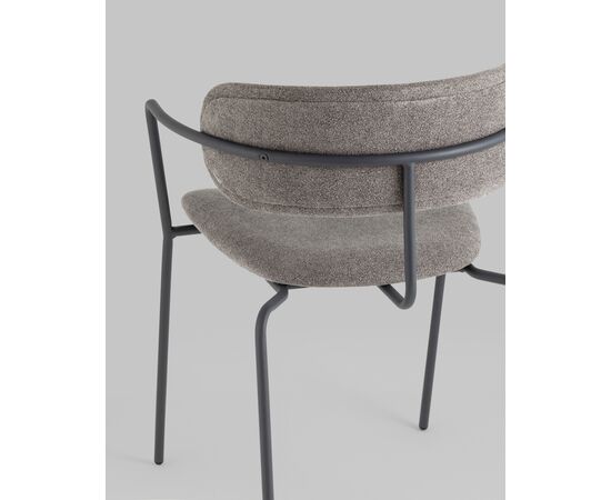 Стул Дженни букле темно-серый каркас антрацитово-серый муар, изображение 7 | Интернет магазин мебели и декора LifeDekor
