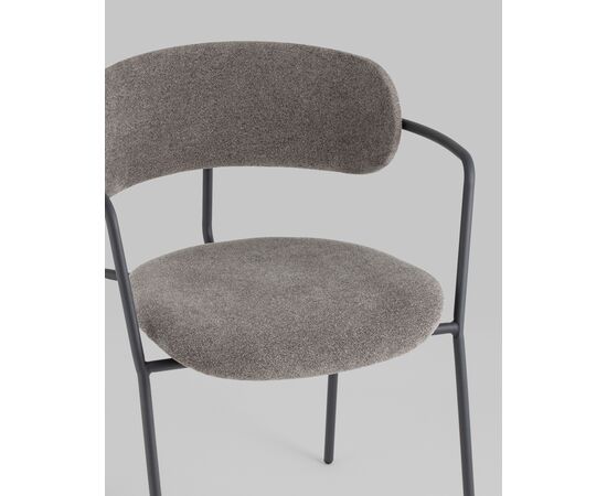 Стул Дженни букле темно-серый каркас антрацитово-серый муар, изображение 8 | Интернет магазин мебели и декора LifeDekor