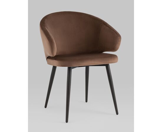 Стул с подлокотниками Codo велюр коричневый, изображение 2 | Интернет магазин мебели и декора LifeDekor