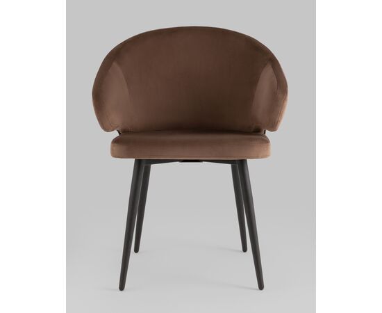 Стул с подлокотниками Codo велюр коричневый, изображение 5 | Интернет магазин мебели и декора LifeDekor