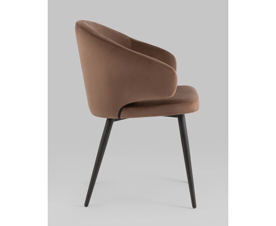 Стул с подлокотниками Codo велюр коричневый, изображение 6 | Интернет магазин мебели и декора LifeDekor