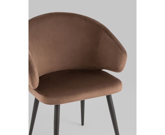 Стул с подлокотниками Codo велюр коричневый, изображение 10 | Интернет магазин мебели и декора LifeDekor