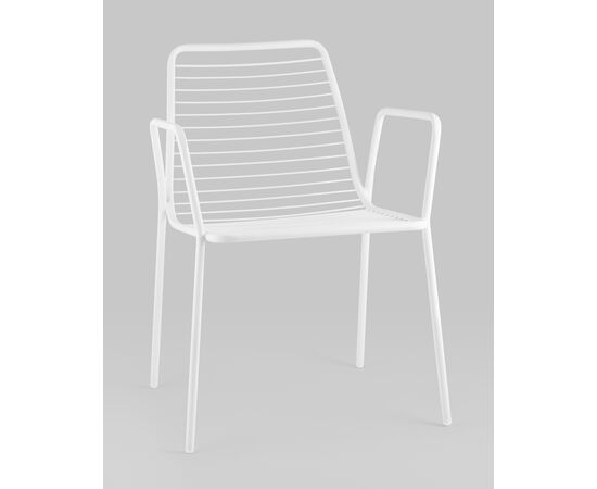 Стул с подлокотниками Дели металл белый, изображение 2 | Интернет магазин мебели и декора LifeDekor