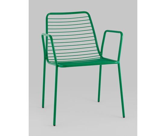 Стул с подлокотниками Дели металл зеленый, изображение 2 | Интернет магазин мебели и декора LifeDekor