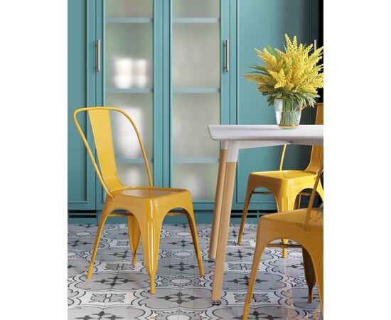 Стул TOLIX желтый глянцевый, изображение 4 | Интернет магазин мебели и декора LifeDekor