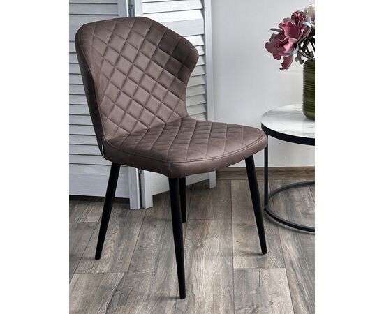 Стул МОНРО, цвет CYPRUS-04 коричневый, искусственная замша / черный каркас М-City | Интернет магазин мебели и декора LifeDekor