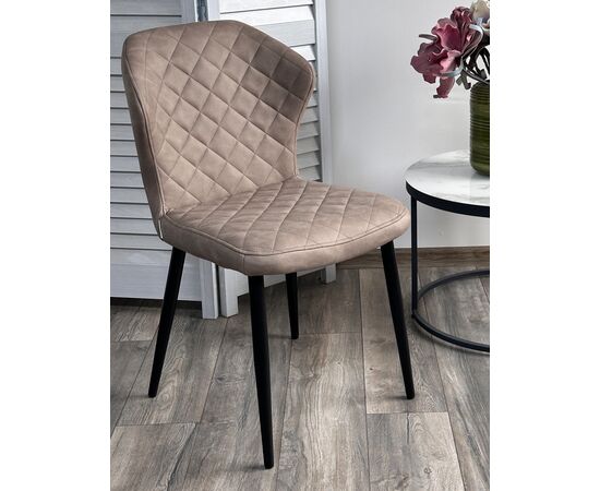 Стул МОНРО, цвет CYPRUS-03 ЛАТТЕ, искусственная замша / черный каркас М-City | Интернет магазин мебели и декора LifeDekor