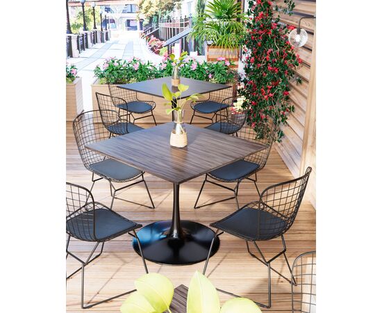 Стул обеденный Bertoia черный с черной подушкой 4 шт, изображение 5 | Интернет магазин мебели и декора LifeDekor