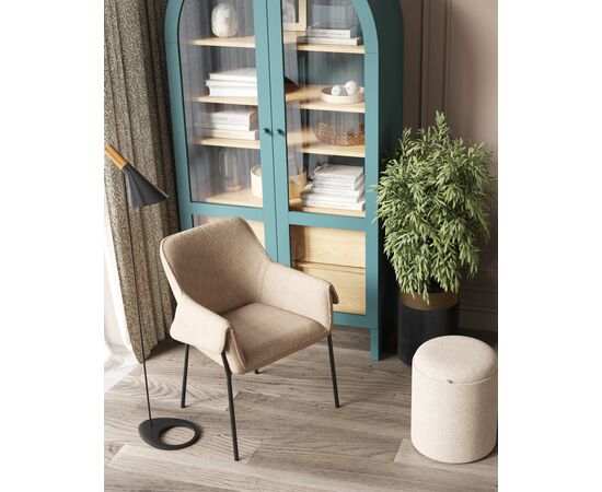 Пуф-столик с ящиком Хюгге S букле бежевый, изображение 12 | Интернет магазин мебели и декора LifeDekor